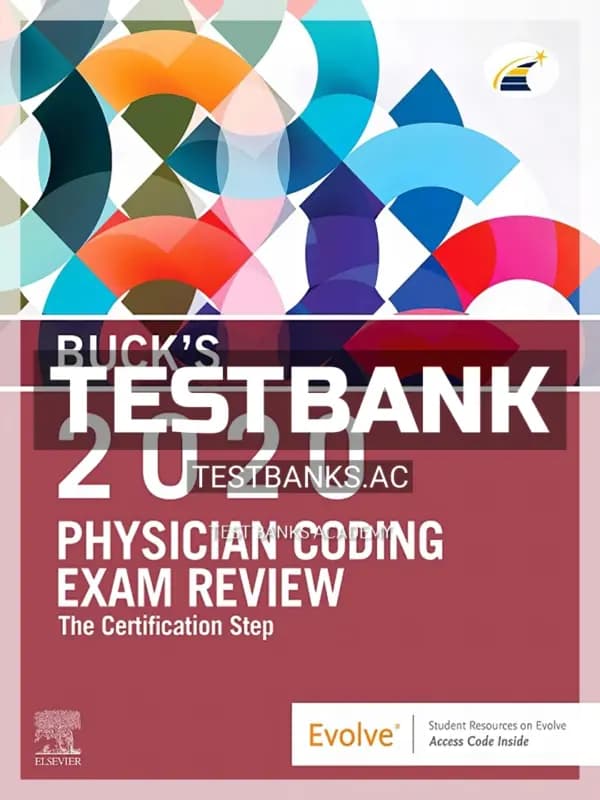 Cover for Test Bank for Buck’s Physician Coding Exam Review 2020 1st Edition by Buck