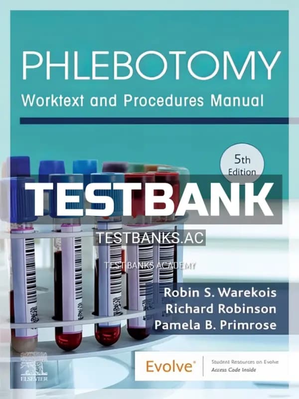 Cover for Test Bank for Phlebotomy 5th Edition by Warekois