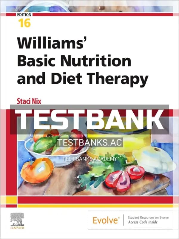 Cover for Test Bank for Williams Basic Nutrition and Diet Therapy 16th Edition by McIntosh