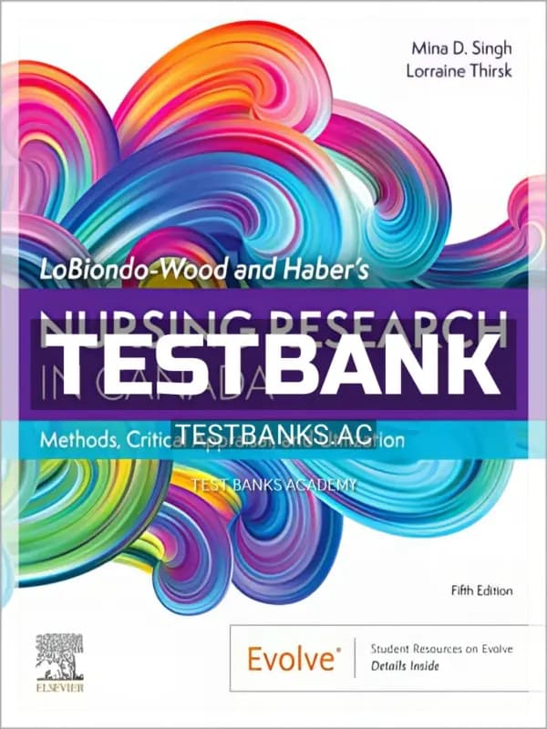 Cover for Test Bank for Nursing Research in Canada 5th CA Edition by Singh