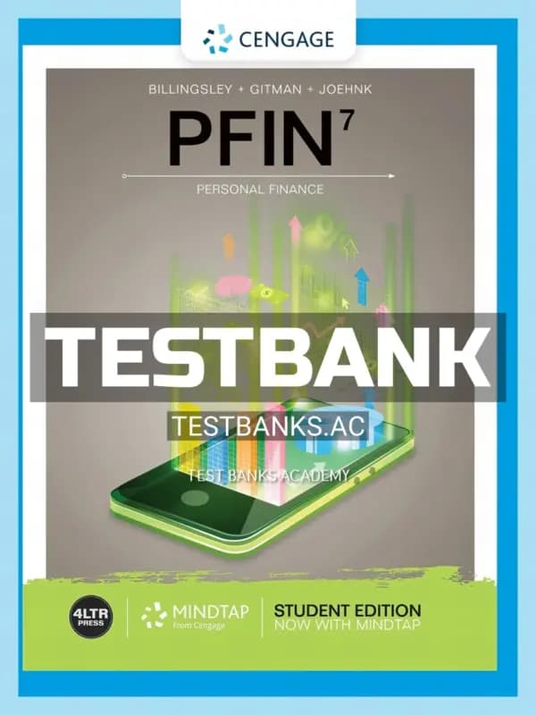 Cover for Test Bank for PFIN 7th Edition by Billingsley