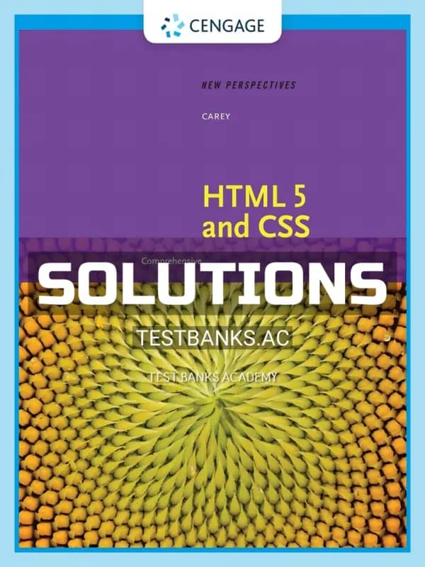 Cover for Solutions Manual for New Perspectives on HTML 5 and CSS Comprehensive 8th Edition by Carey