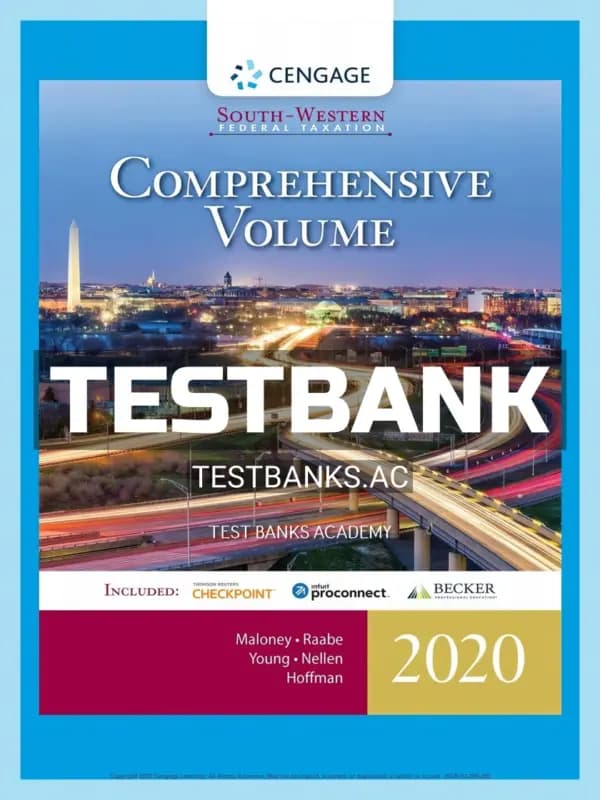 Cover for Test Bank for South-Western Federal Taxation 2020 Comprehensive 43rd Edition by Maloney