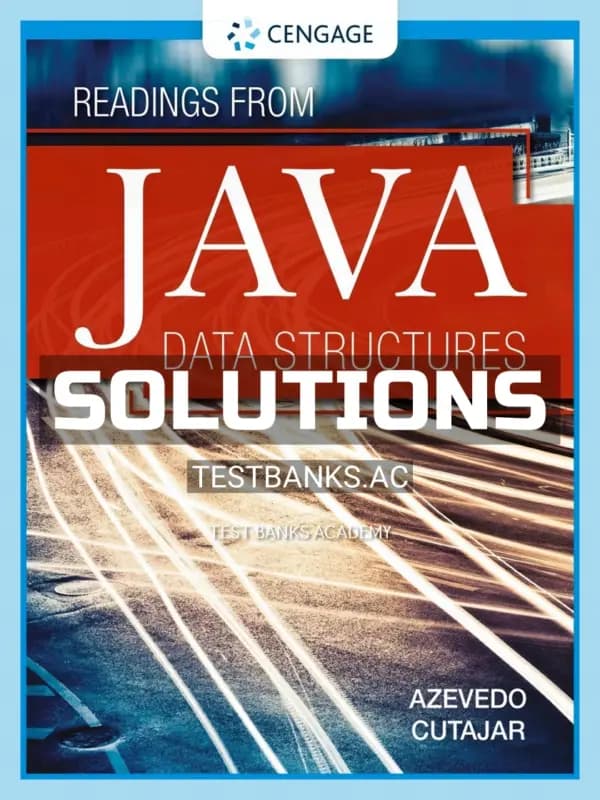 Cover for Solutions Manual for Java Data Structures 1st Edition by Azevedo