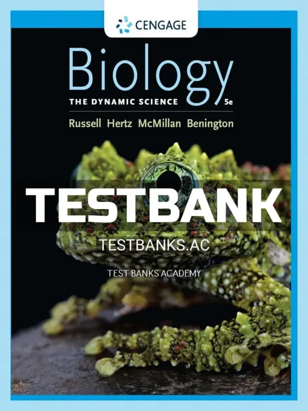 Cover for Test Bank for Biology The Dynamic Science 5th Edition by Russell