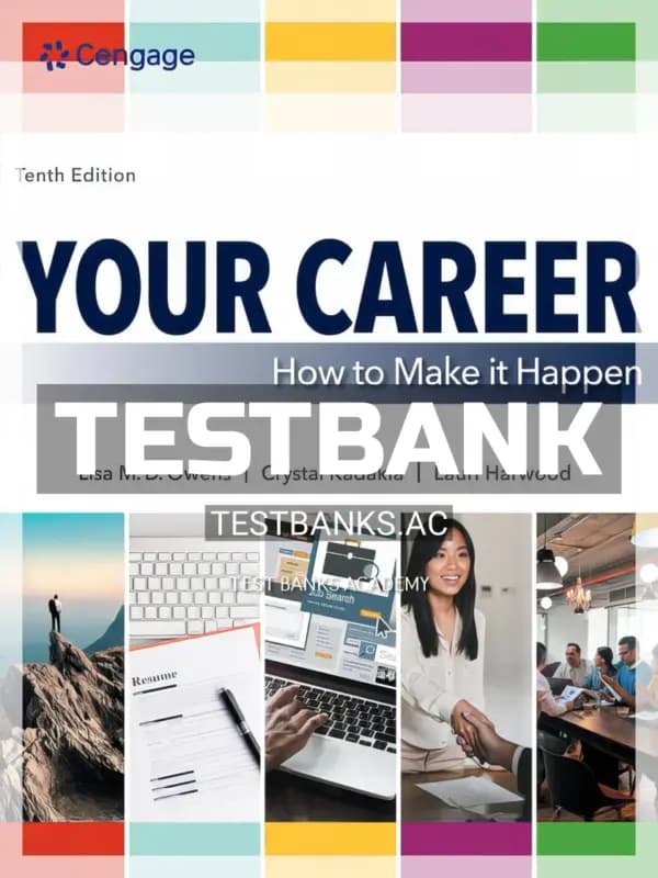 Cover for Test Bank for Your Career 10th Edition by Owens