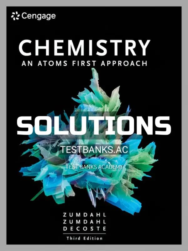 Cover for Solutions Manual for Chemistry An Atoms First Approach 3rd Edition by Zumdahl