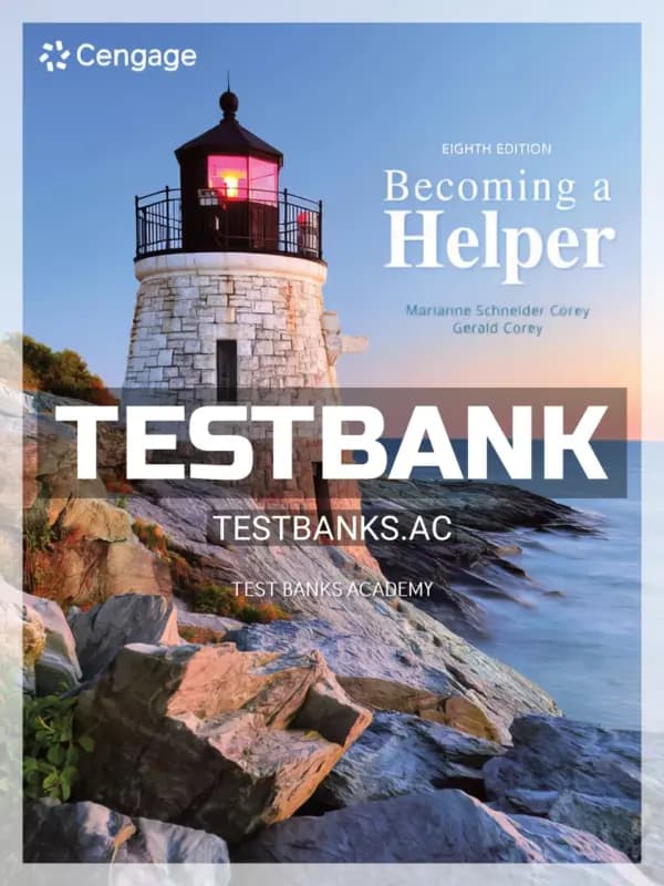 Cover for Test Bank for Becoming a Helper 8th Edition by Corey