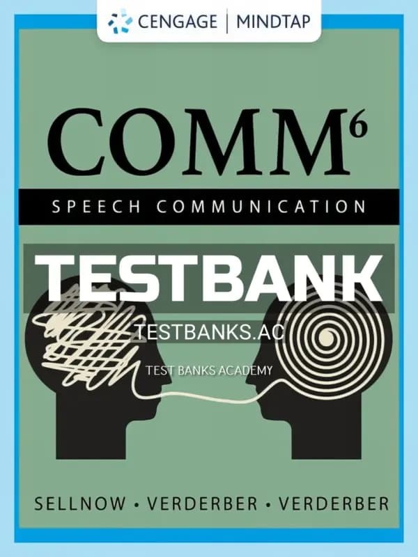 Cover for Test Bank for COMM 6 6th Edition by Sellnow
