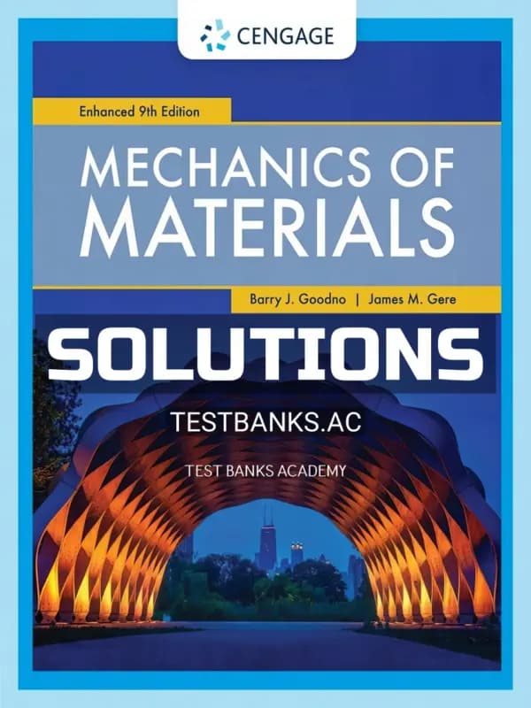Cover for Solutions Manual for Mechanics of Materials Enhanced Edition 9th Edition by Goodno