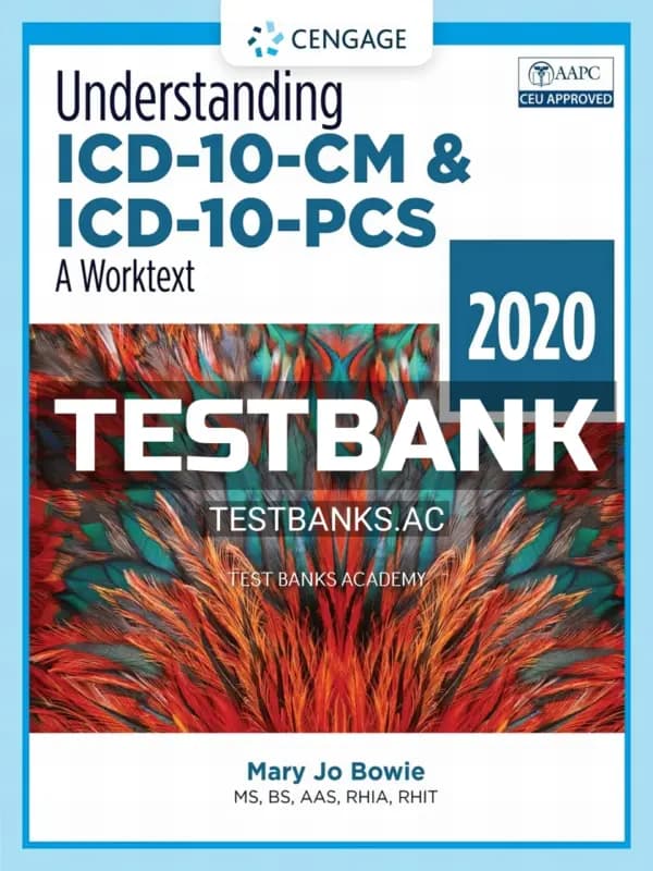 Cover for Test Bank for Understanding ICD-10-CM and ICD-10-PCS 5th Edition by Bowie