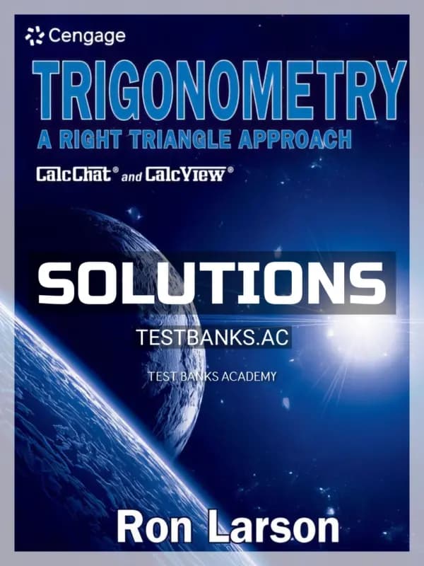 Cover for Solutions Manual for Trigonometry A Right Triangle Approach 1st Edition by Larson