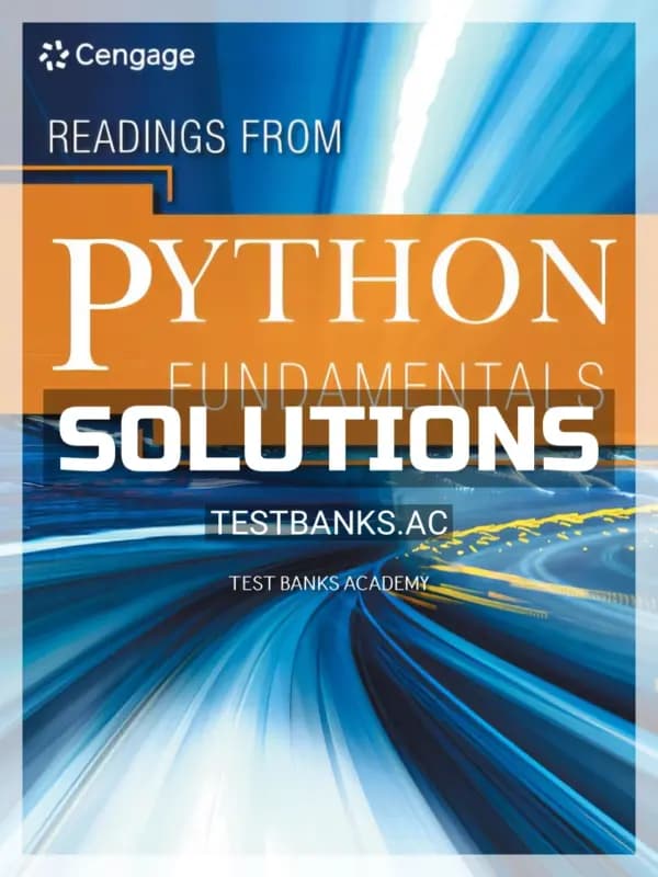 Cover for Solutions Manual for Python Fundamentals 1st Edition by Cengage