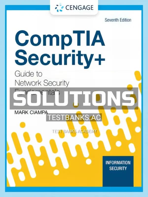 Cover for Solutions Manual for CompTIA Security Guide to Network Security Fundamentals 7th Edition by Ciampa