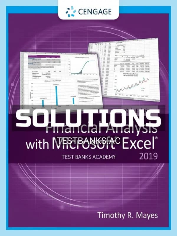 Cover for Solutions Manual for Financial Analysis with Microsoft Excel 9th Edition by Mayes