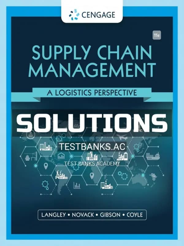 Cover for Solutions Manual for Supply Chain Management A Logistics Perspective 11th Edition by Langle