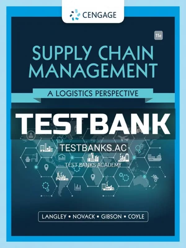 Cover for Test Bank for Supply Chain Management A Logistics Perspective 11th Edition by Langle