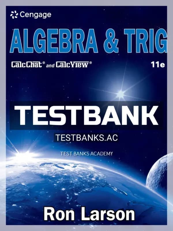 Cover for Test Bank for Algebra and Trig 11th Edition by Larson