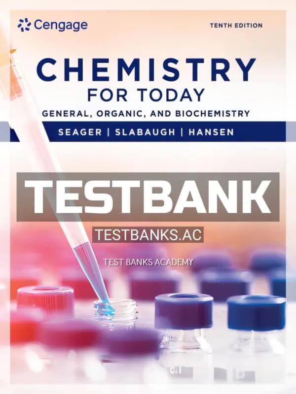 Cover for Test Bank for Chemistry for Today 10th Edition by Seager