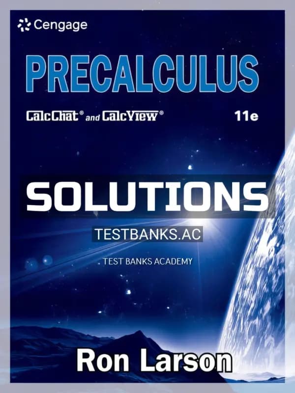 Cover for Solutions Manual for Precalculus 11th Edition by Larson