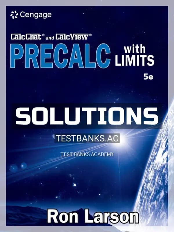 Cover for Solutions Manual for Precalculus with Limits 5th Edition by Larson