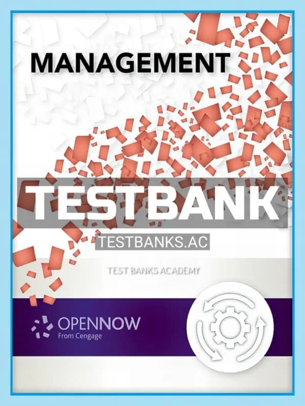 Cover for Test Bank for Management  1st Edition by OpenNow