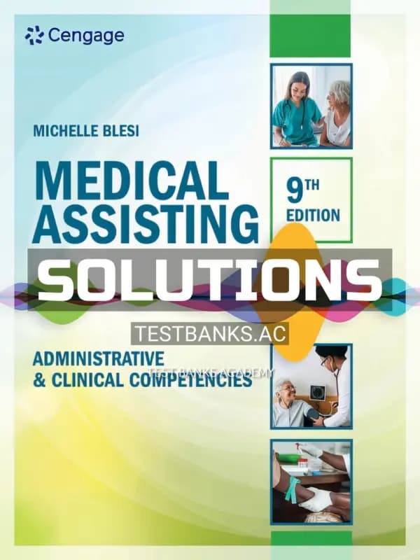 Cover for Solutions Manual for Medical Assisting Administrative and Clinical Competencies 9th Edition by Blesi