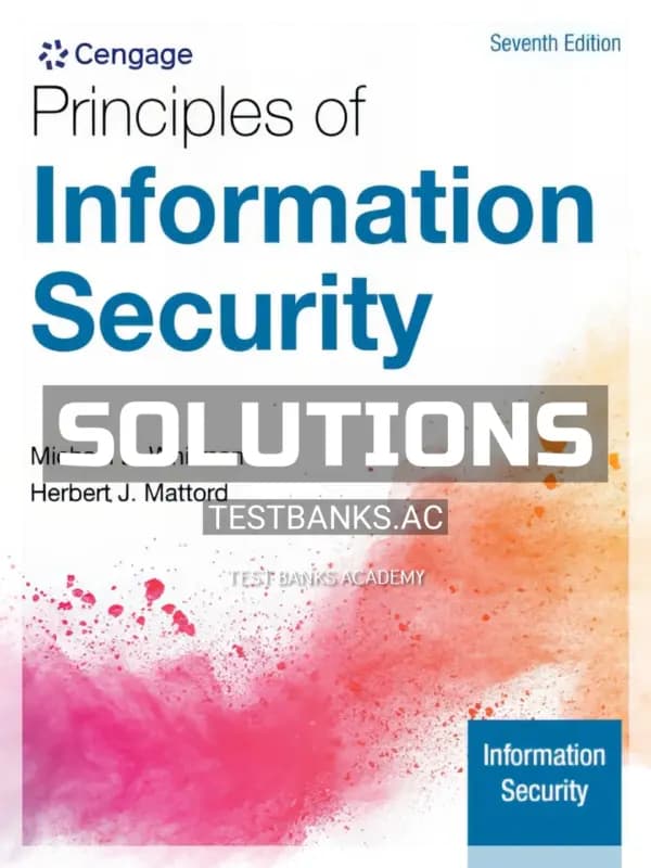 Cover for Solutions Manual for Principles of Information Security 7th Edition by Whitman