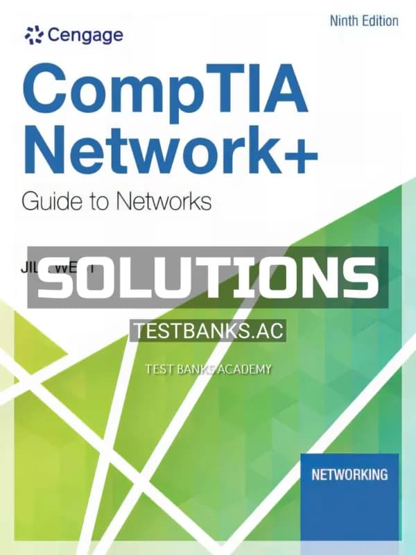 Cover for Solutions Manual for CompTIA Network Guide to Networks 9th Edition by West