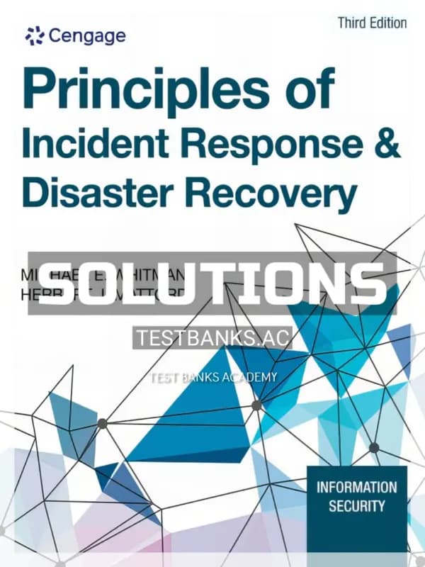 Cover for Solutions Manual for Principles of Incident Response and Disaster Recovery 3rd Edition by Whitman