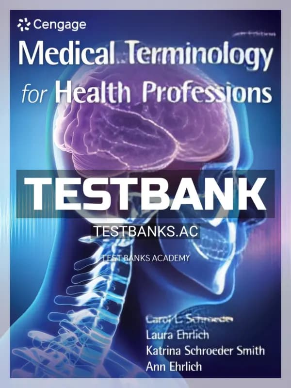 Cover for Test Bank for Medical Terminology for Health Professions 9th Edition by Ehrlich