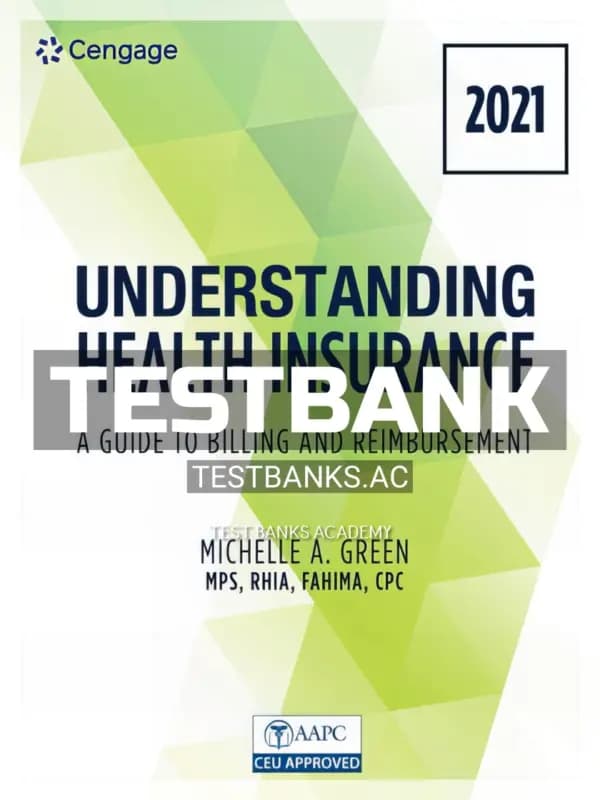 Cover for Test Bank for Understanding Health Insurance 16th Edition by Green