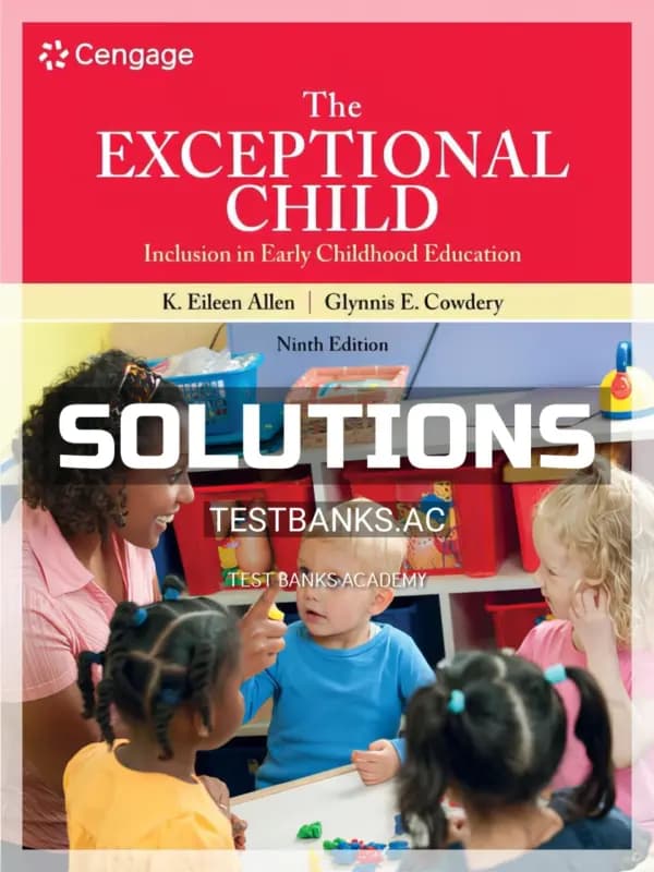 Cover for Solutions Manual for Exceptional Child 9th Edition by Allen