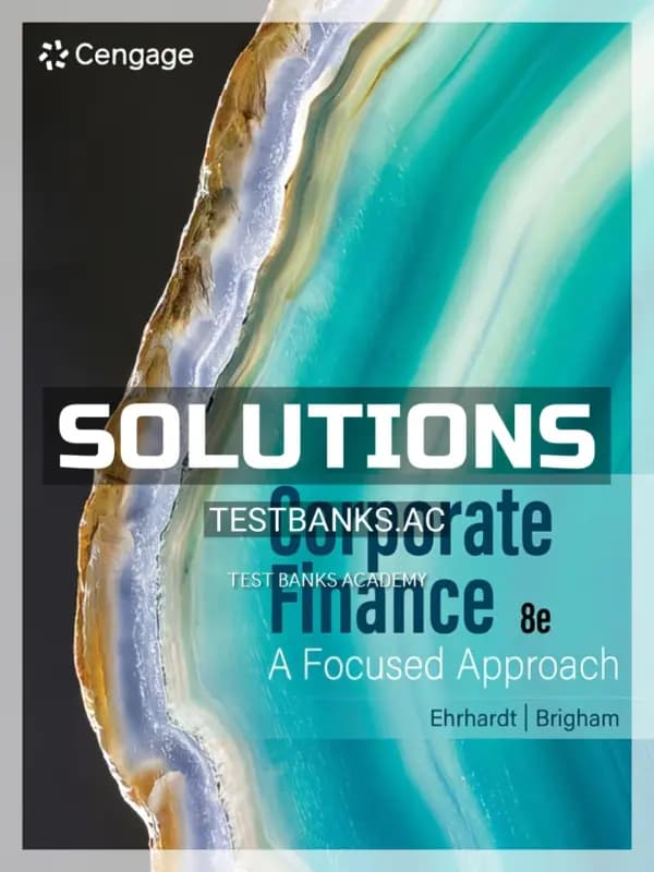 Cover for Solutions Manual for Corporate Finance 8th Edition by Ehrhardt
