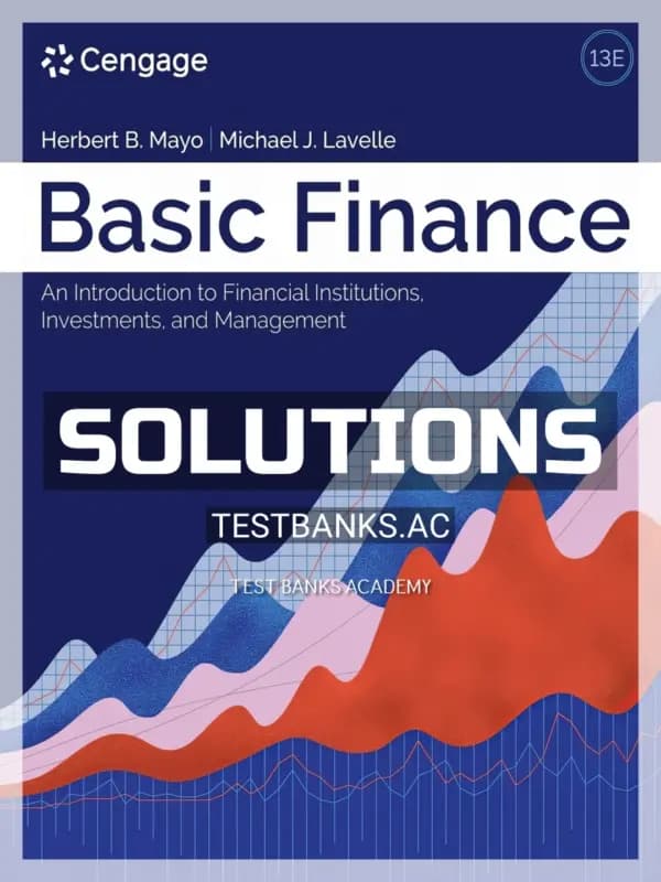 Cover for Solutions Manual for Basic Finance 13th Edition by Mayo