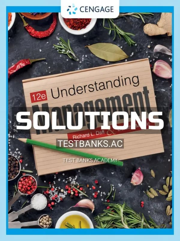 Cover for Solutions Manual for Understanding Management 12th Edition by Daft