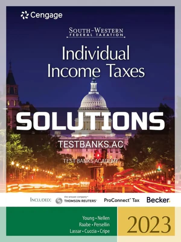Solutions Manual for South Western Federal Taxation 2023 Individual Income Taxes 46th Edition by Young cover