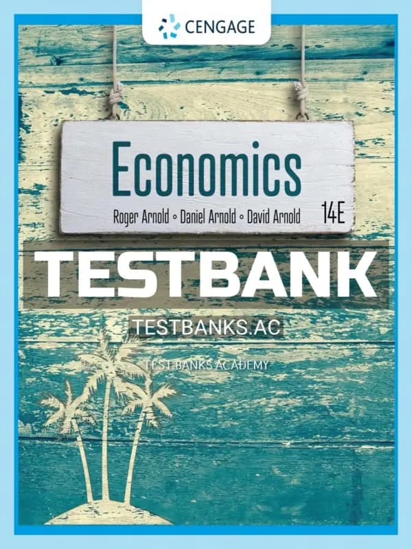 Cover for Test Bank for Economics 14th Edition by Arnold