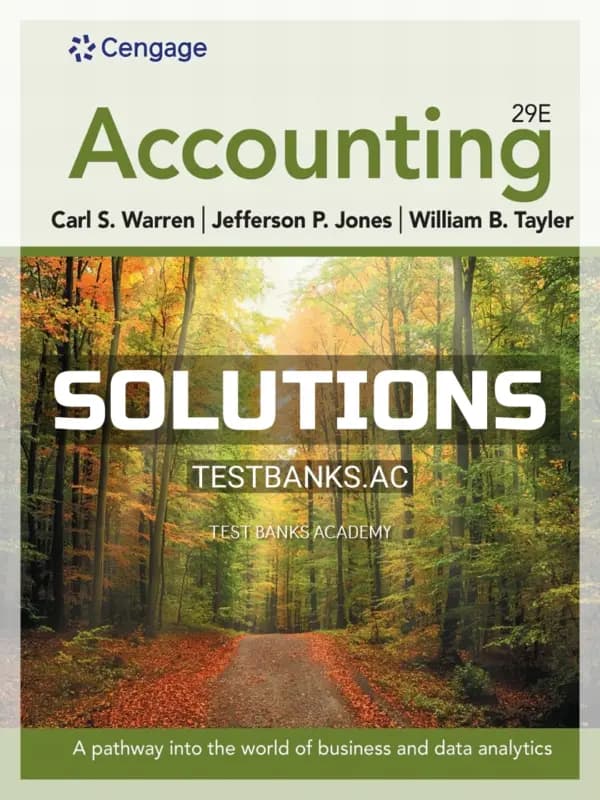 Cover for Solutions Manual for Accounting 29th Edition by Warren