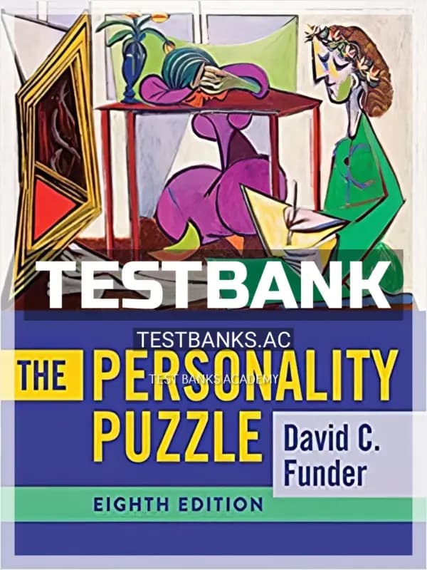 Cover for Test Bank for Personality Puzzle 8th Edition by Funder