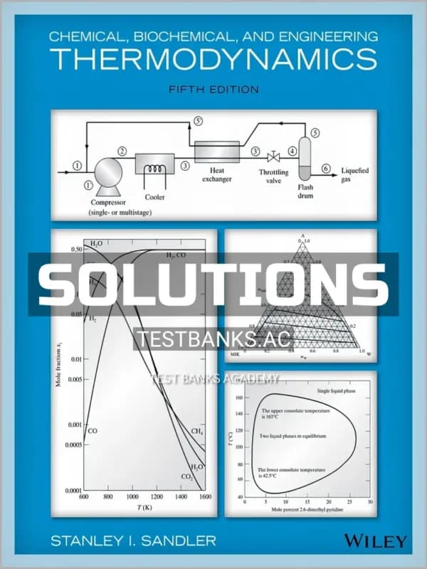 Cover for Solutions Manual for Chemical Biochemical and Engineering Thermodynamics 5th Edition by Sandler
