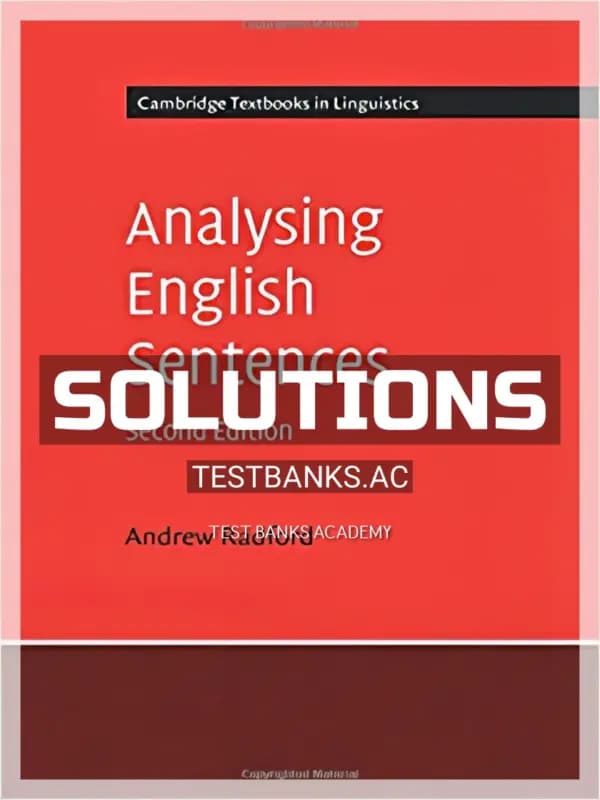 Cover for Solutions Manual for Analysing English Sentences 2nd Edition by Radford