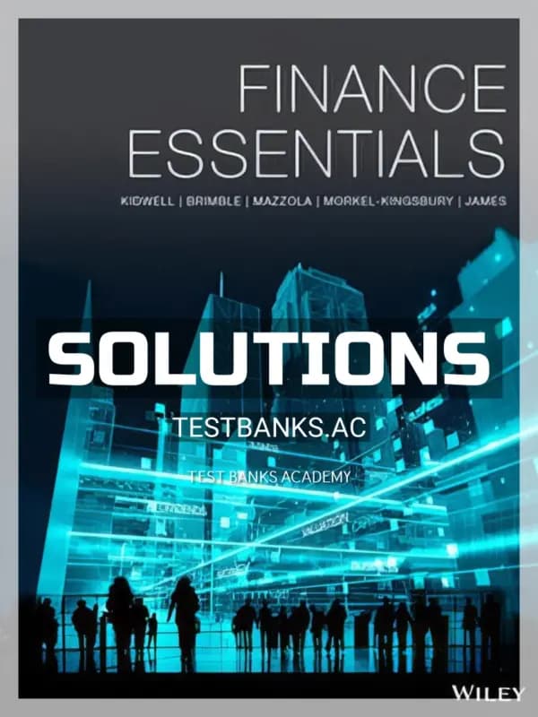 Cover for Solutions Manual for Finance Essentials 1st Edition by Kidwell
