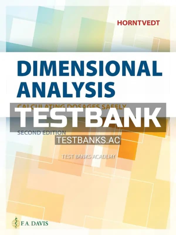 Cover for Test Bank for Dimensional Analysis 2nd Edition by Horntvedt