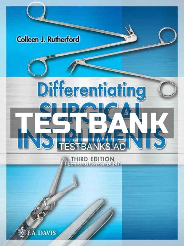 Cover for Test Bank for Differentiating Surgical Instruments 3rd Edition by Rutherford
