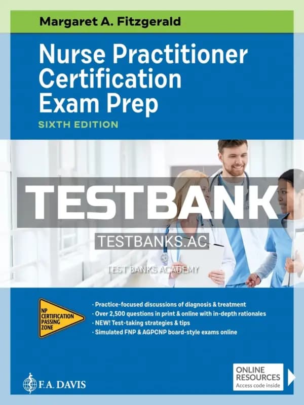 Cover for Test Bank for Nurse Practitioner Certification Exam Prep 6th Edition by Fitzgerald