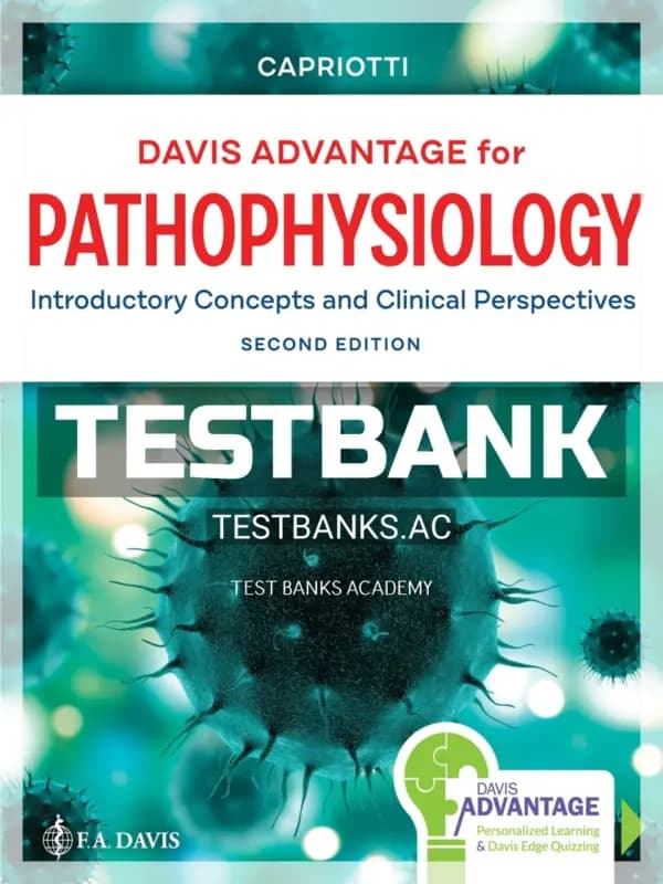 Test Bank for Davis Advantage for Pathophysiology 2nd Edition by Capriotti cover
