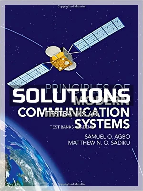 Cover for Solutions Manual for Principles of Modern Communication Systems 1st Edition by Agbo