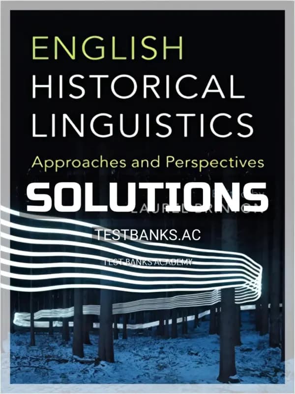 Cover for Solutions Manual for English Historical Linguistics Approaches and Perspectives 1st Edition by Brinton