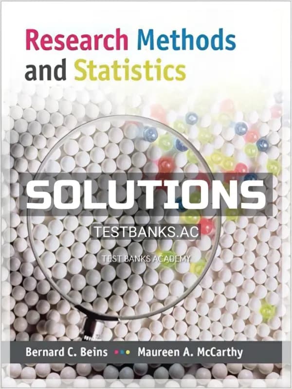 Cover for Solutions Manual for Research Methods and Statistics 1st Edition by Beins